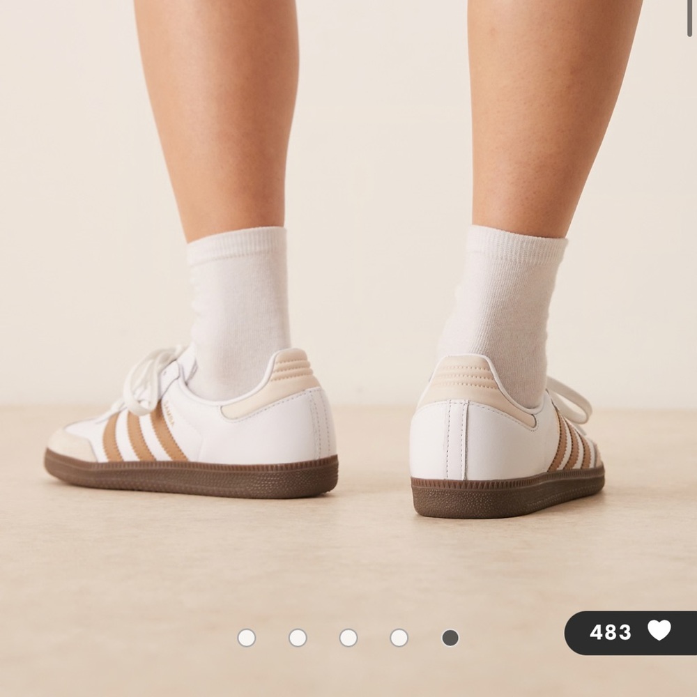 Adidas Samba White and Tan Sneakers - Picture 3 of 5